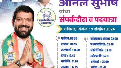 Photo of राष्ट्रवादी काँग्रेस शरदचंद्र पवार पक्षाचे महा विकास आघाडीचे उमेदवार अनिलदादा सावंत यांचा ९  नोव्हेंबर रोजी संपर्क दौरा –