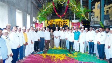 Photo of श्री विठ्ठल कारखान्याचे मिल रोलर आमदार अभिजीत आबा पाटील यांच्या हस्ते पुजन संपन्न